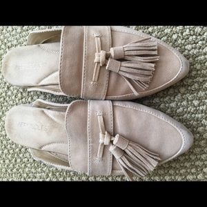 Suede slip on loafers.